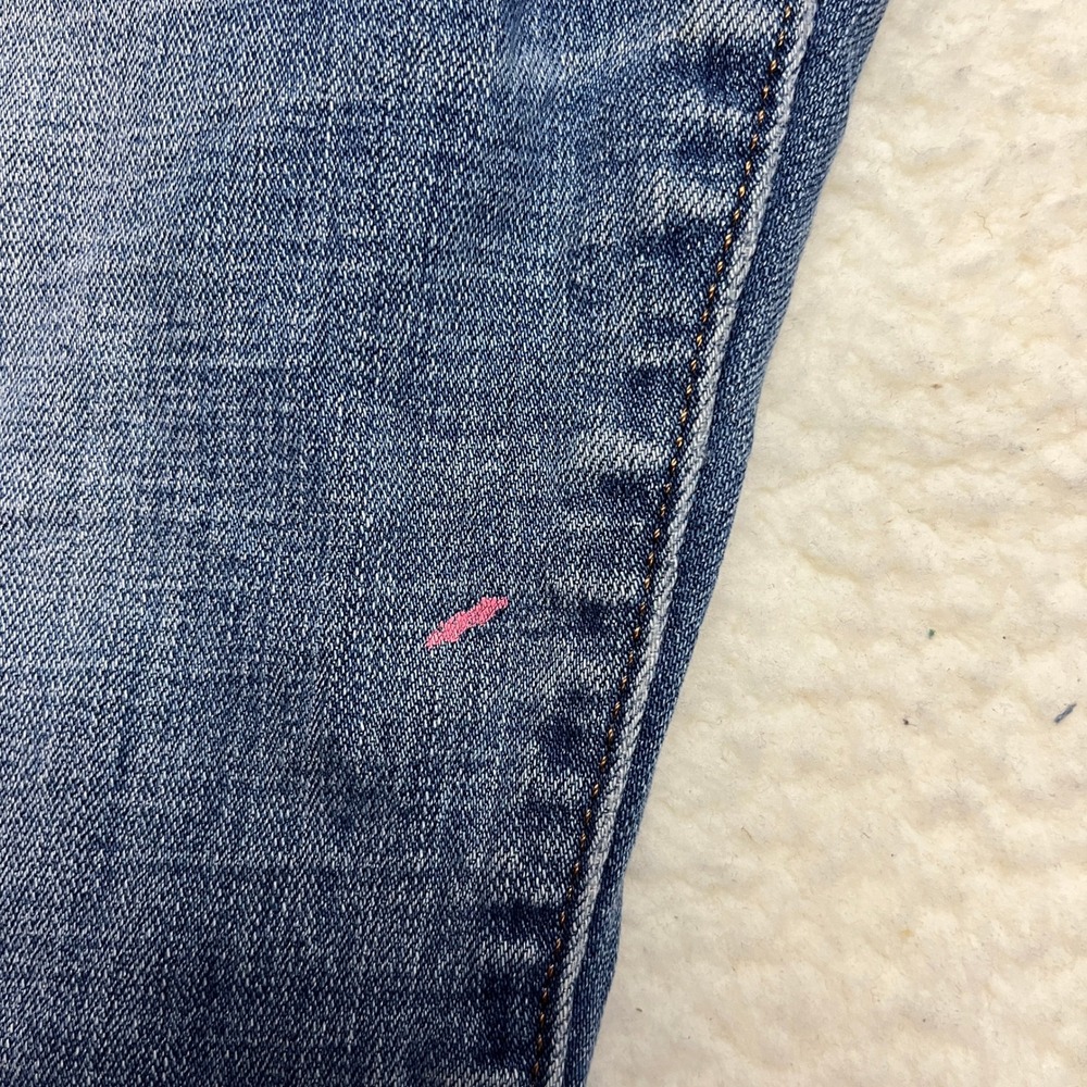 Levi's Slimming Bootcut Jeans Womens 32 Blue Denim - Paint Stains - Picture 3 of 13